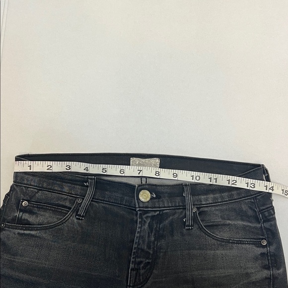 MOTHER THE RUNAWAY IN LIES & SHADOWS LOW RISE BLACK WASH FLARE DENIM SIZE 25 - Picture 14 of 16